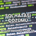 SQL Hatası Çözümü